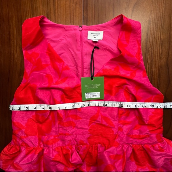 Kate Spade Pink Floral Peplum Sleeveless Midi Dress, 17 - Picture 8 of 8